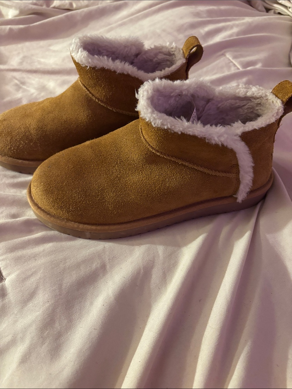 Plush-Lined Slip-On Slipper Boots - Chestnut Brown
